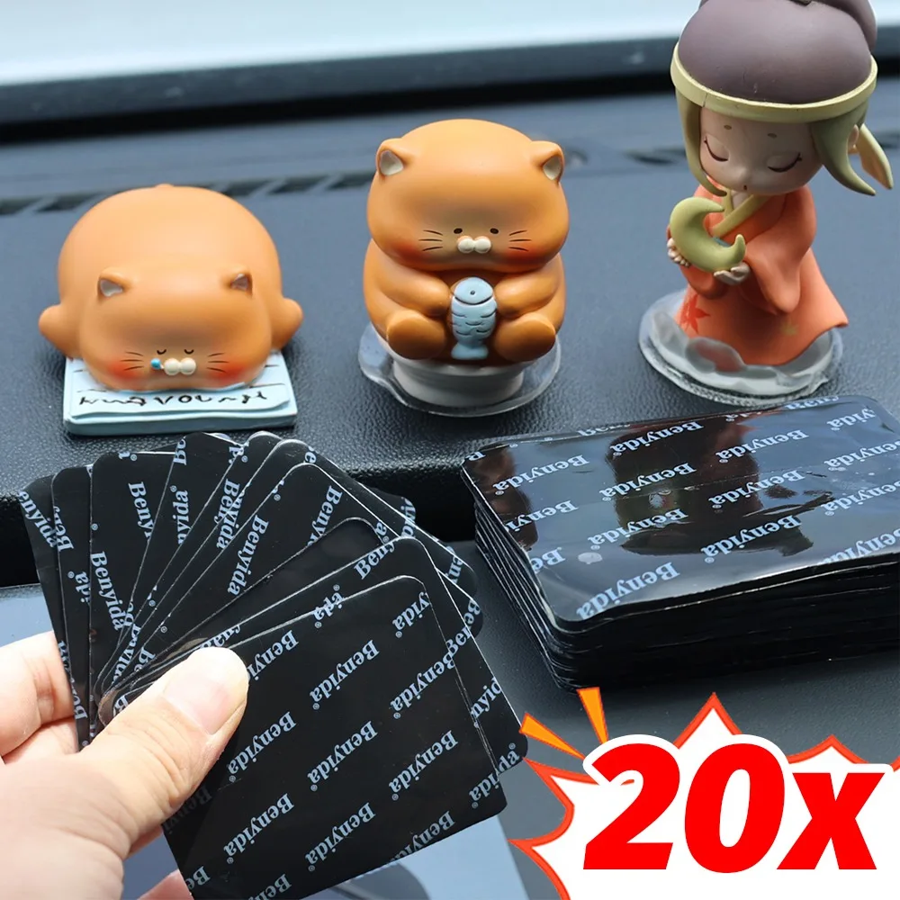 

10-20pcs Car Dashboard Adhesive Pads Strong Sticky Ornament Self Adhesive Traceless Black Nano Tape Auto Interior Accessories