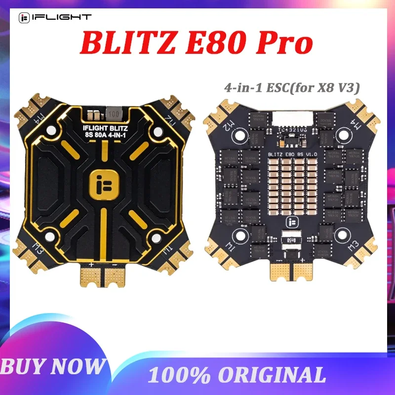 IFlight BLITZ E80 Pro 4-IN-1 ESC (G2) with 35x35mm Mounting Holes for RC FPV Racing Drone