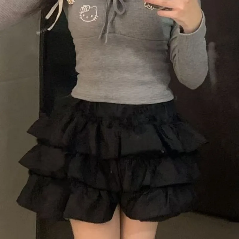 Skirts Women Kawaii Japan Style Summer Ball Gown Faldas Mujer Lovely Preppy Schoolgirls Fashion Solid All-match Y2k Streetwear