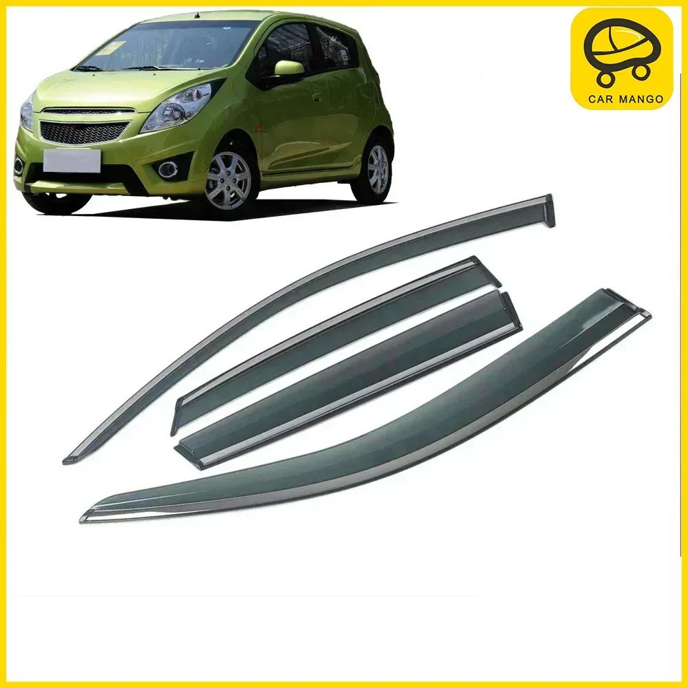 

Chrome Strips Rain Guards for CHEVROLET SPARK Matiz Beat M300 2010-2015 Window Visor Wind Deflectors Door Visor Vent Shades