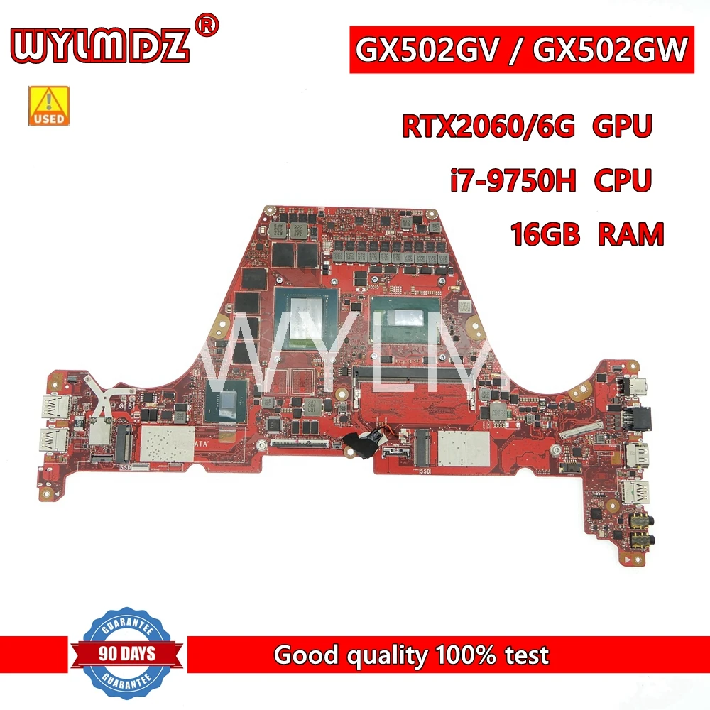 GX502GV with RTX2060/6G  i7-9750H CPU 16G RAM Mainboard For Asus ROG Zephyrus S GX502GW GX502G GU501LWS Laptop Motherboard