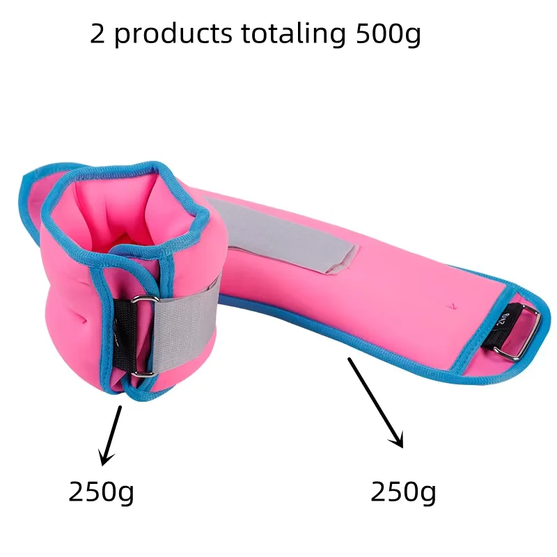 Fitness Equipment Gym Ankle Sandbag D-ring Adjustable Ankle Weight for Dance Leg Strength Training Running Yoga Sport 250/500g*2