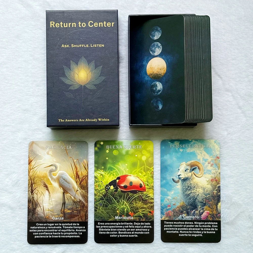 

Spanish Animals Message Oracle Deck, Spirit Animals Oracle Cards, Keywords for Emotional Guidance & Encourage, 12x7cm, 52-cards