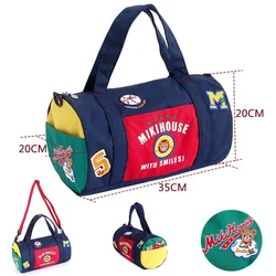 Children's Handbag, Japanese Style Trendy Cartoon Bear, Color-Block Cross-Body Travel Bag, Large Capacity Baseball Bag