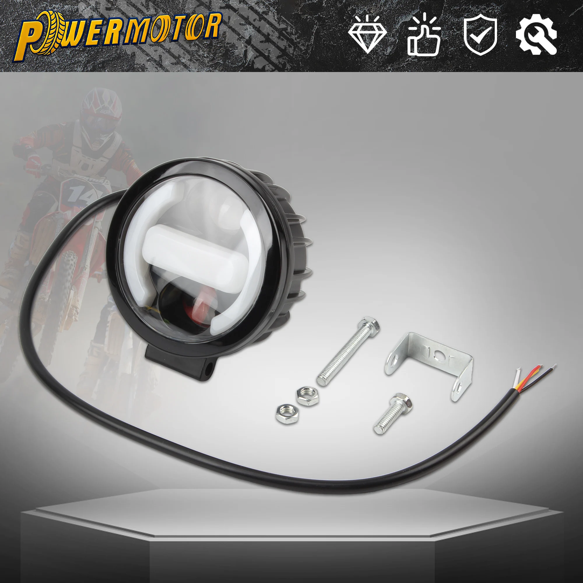 

Motocross 3.5 inch LED Headlight Spotlight White Yellow Light For Suzuki Yamaha Universal Accessories Enduro Driving Fog Lamp