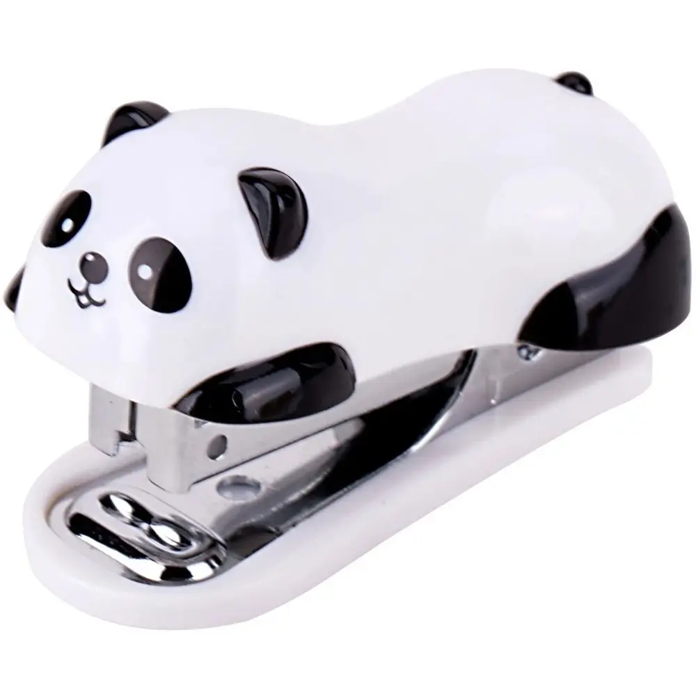 School Cartoon Stapler Set Panda Shaped Mini Paper Binding Little Animals Plastic Book Binder Students