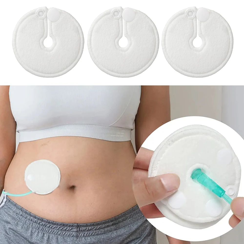 5-100Pcs G Tube Pads Holder Abdominal G Tube Button Pads Covers Soft Absorbent Material G Tube Pads Feeding Medical Supplies