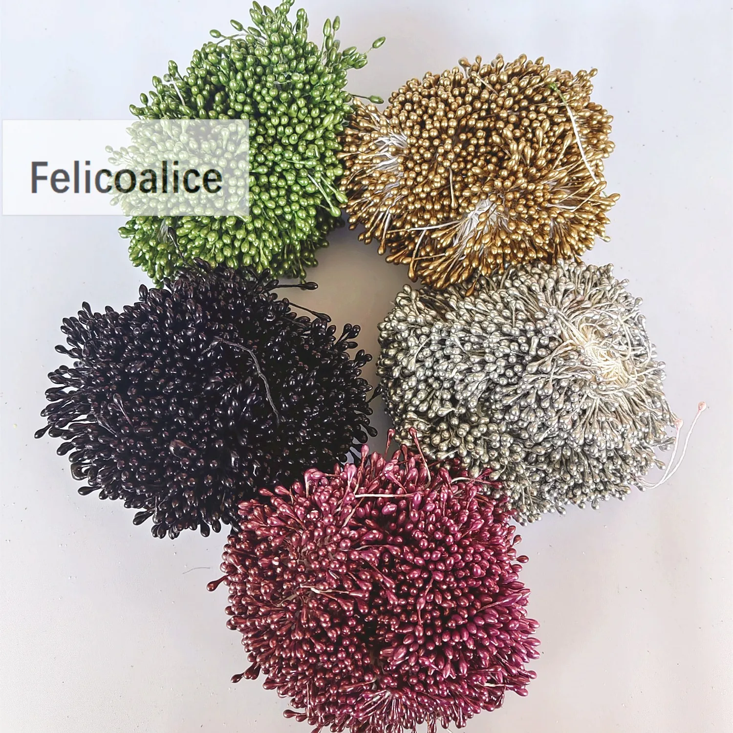3mm 300pcs Pearl Flower Stamen Pistil Cake Decoration For DIY Double Heads Artifical Floral Stamen For DIY Wedding Decoration - Image 5