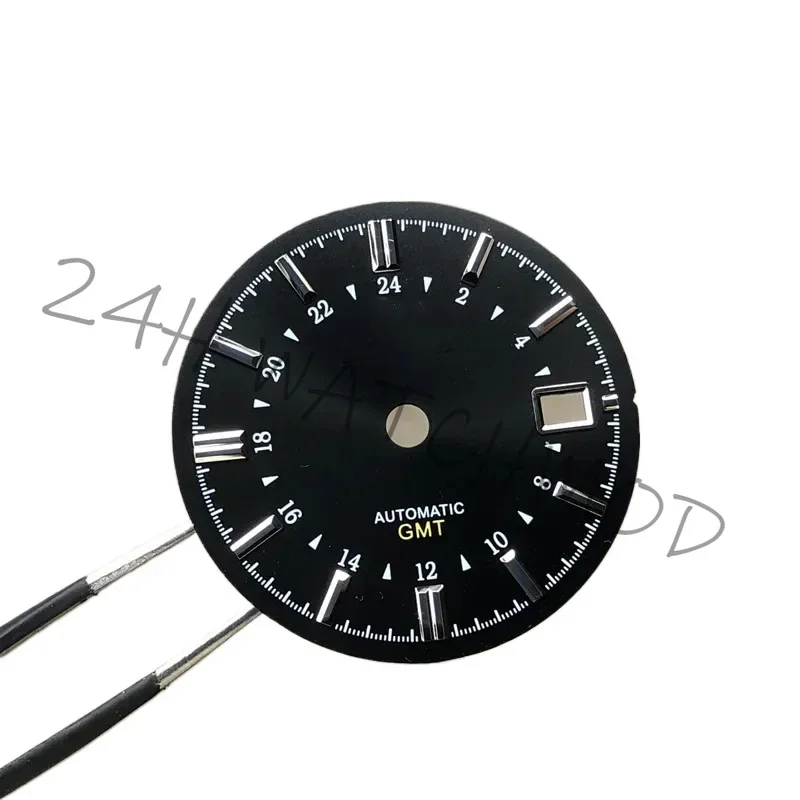 31mm NH34 GMT dial  suitable for NH34 movement watch accessories repair tool and NH35 dial with black green color