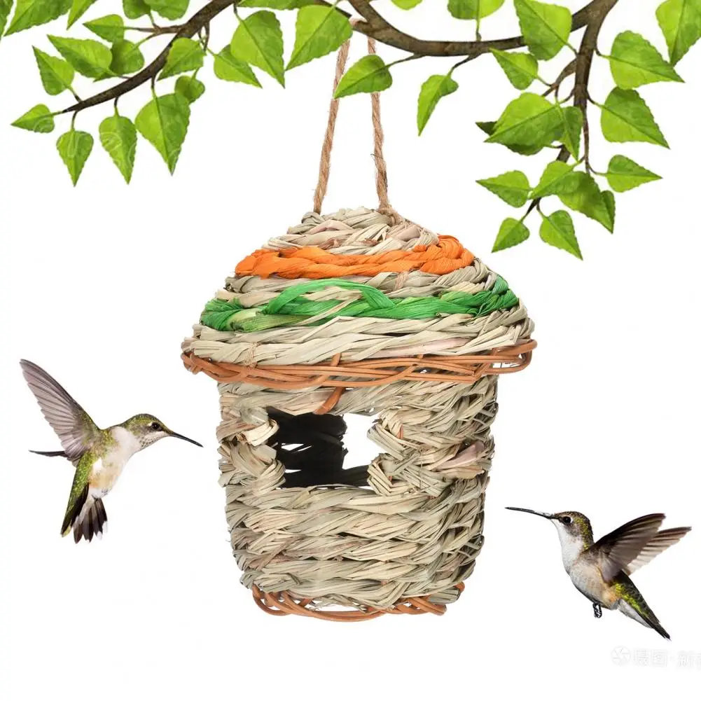 Multi-purpose Bird House Heat Dissipation Bird Nest Handmade Hummingbird Nest House with Great Ventilation Heat for Hanging