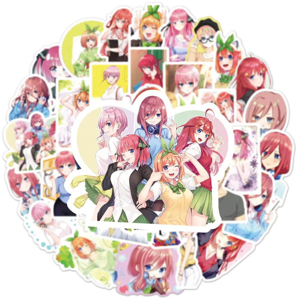 10/30/50 Uds. Kawaii Girl Anime The Quintessential Quintuplets pegatinas dibujos animados Nakano Miku calcomanías DIY maleta portátil coche pegatina