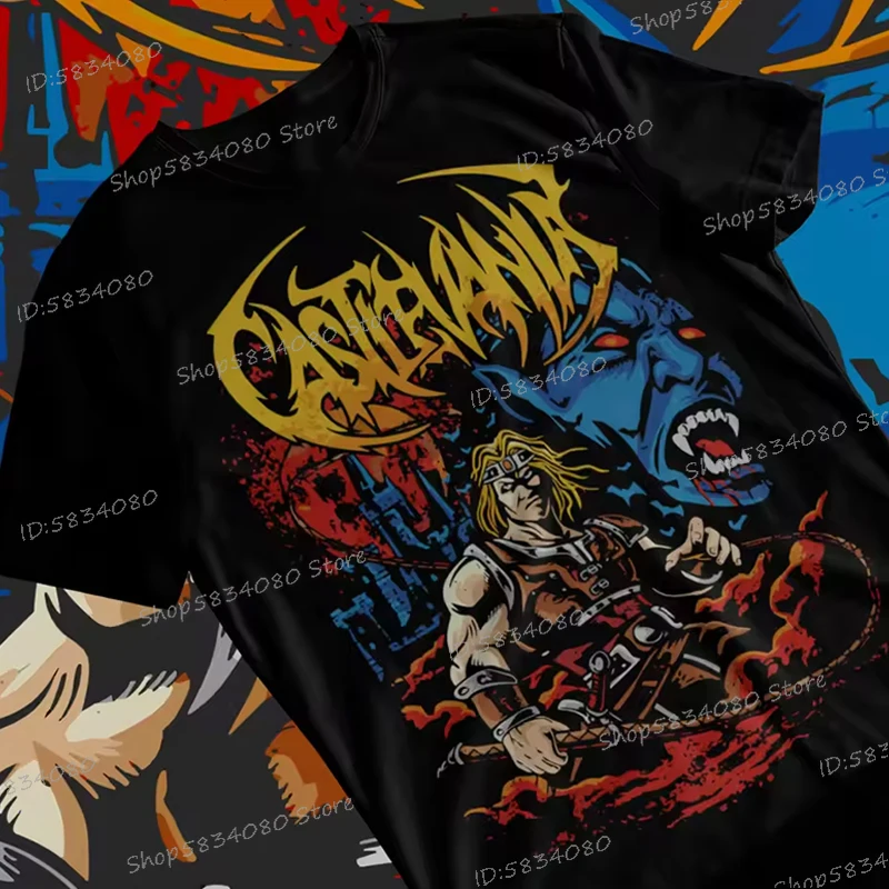 Camiseta fresca con estampado de Anime Castlevania, camiseta suave de Anime Harajuku para hombre y mujer, regalo Castlevania para él, camisetas geniales de estilo callejero