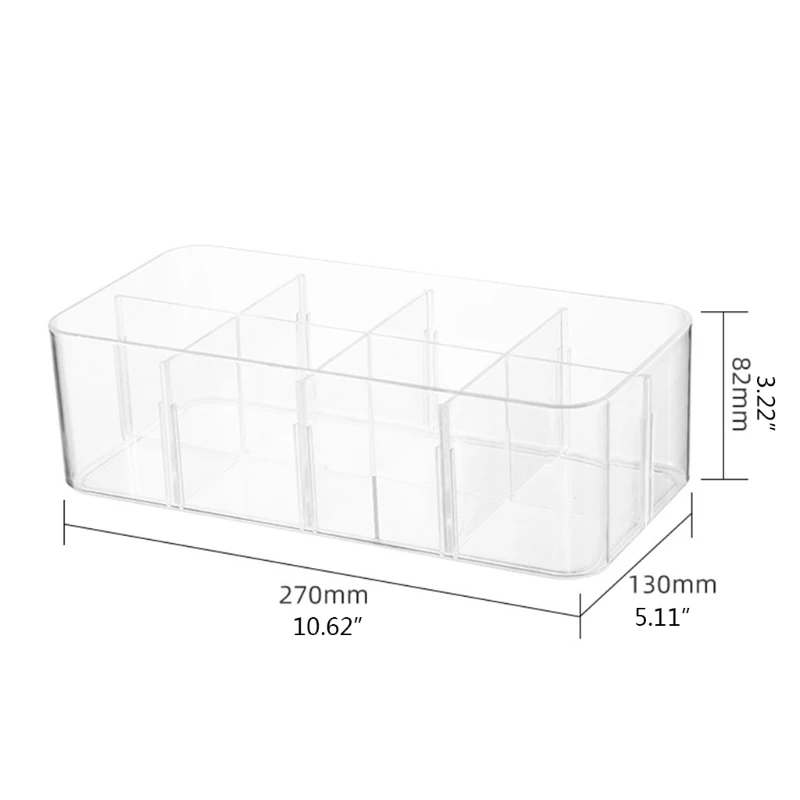 4/8 Grids Clear Acrylic Organizer Underwear Socks Drawer Storage Box Cosmetic Makeup Divided Closet Organizer Storage Case