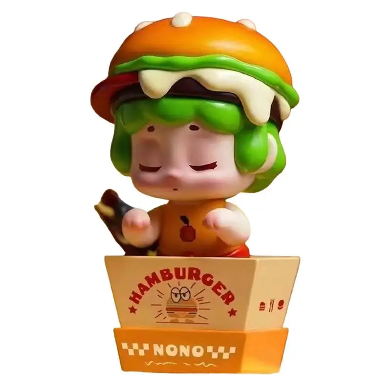 Cartoon Figurine Cute Snack Theme Character Figurines Model Ornaments Collectible Doll Figure Toys For Bedside Table Bookcase