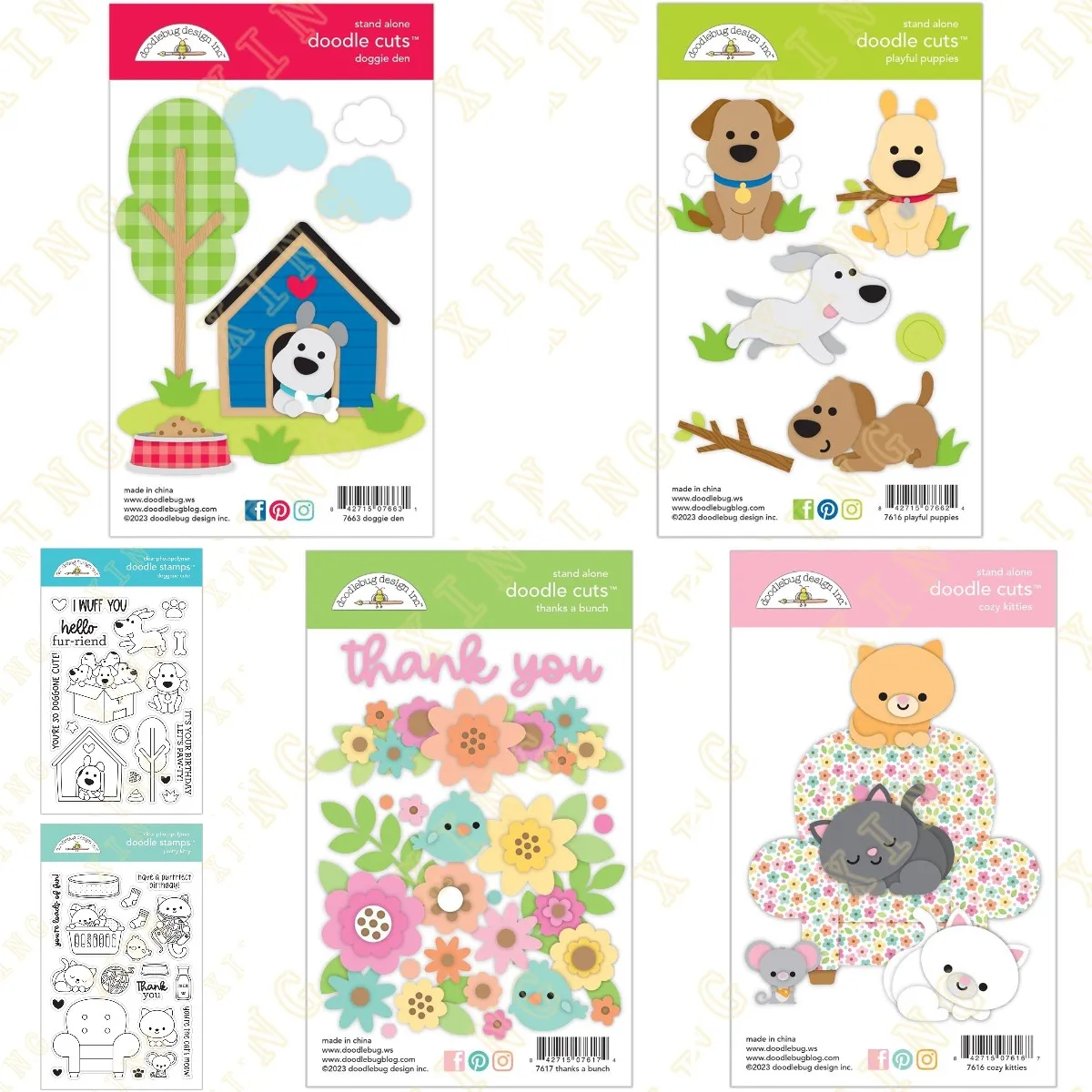 Doggie Den Flowers New Metal Cutting Dies Clear Stamps Scrapbooking Make Photo Album Card DIY Paper Embossing Craft Supplies