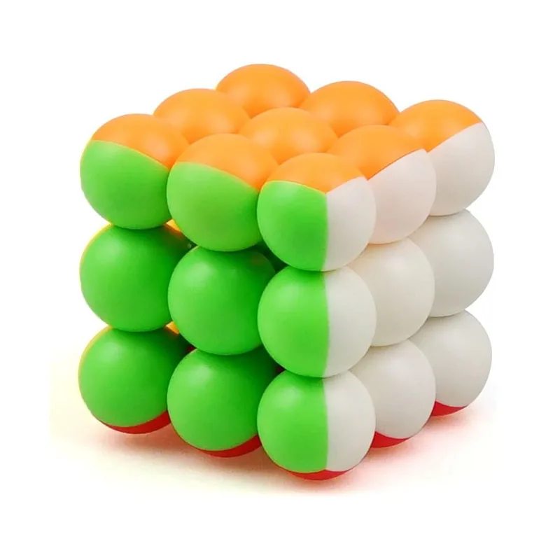 YJ QiYi Professional 3x3x3 Ball Bead Magic Cube Twist Smooth Turning Speed Brain Teaser Problem Solving Puzzle Educational Toys