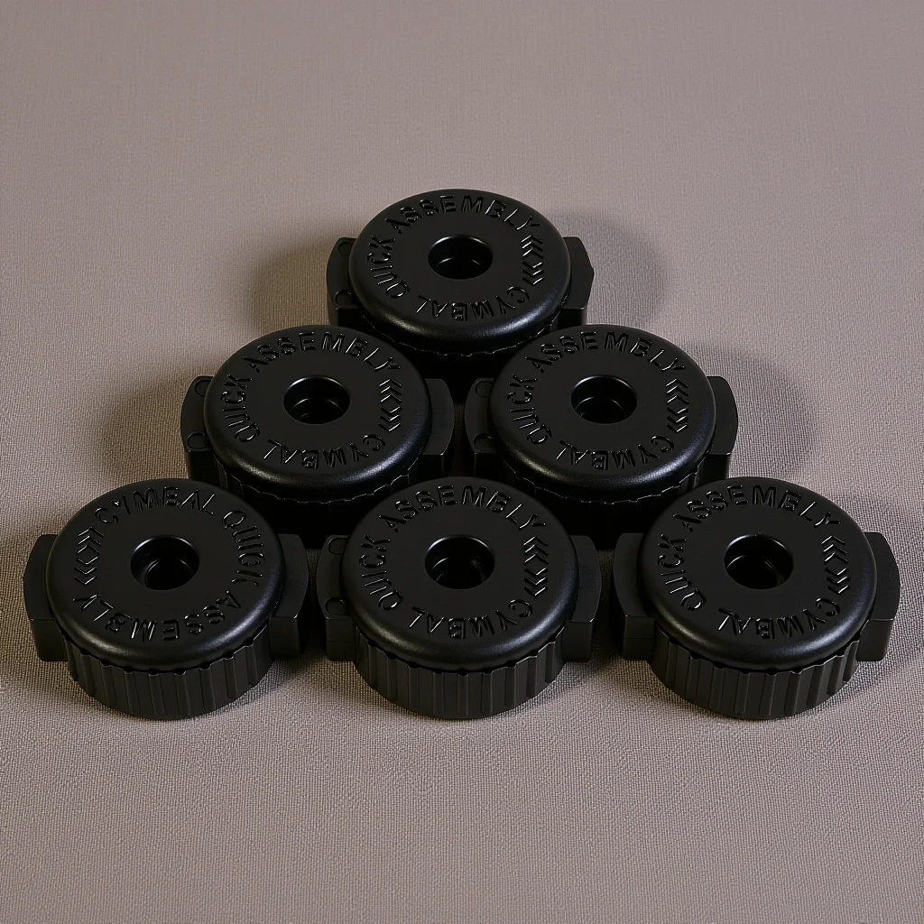 Tapas de liberación rápida de platillos de plástico, Kit de tambor negro, herramienta de extracción de instalación para soporte de percusión, reemplazo de cubierta de tornillo, 6 uds.