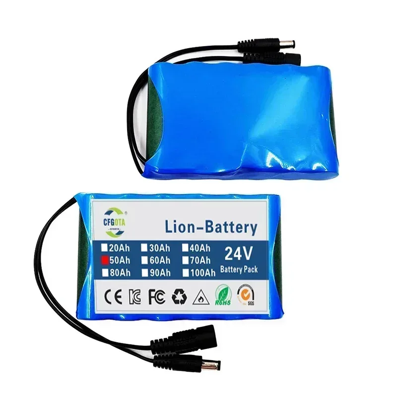 NEW Portable Super 24V 60000mah Battery Rechargeable Lithium Ion Battery Pack Capacity DC 12.6v 30Ah CCTV Cam Monitor + Charger