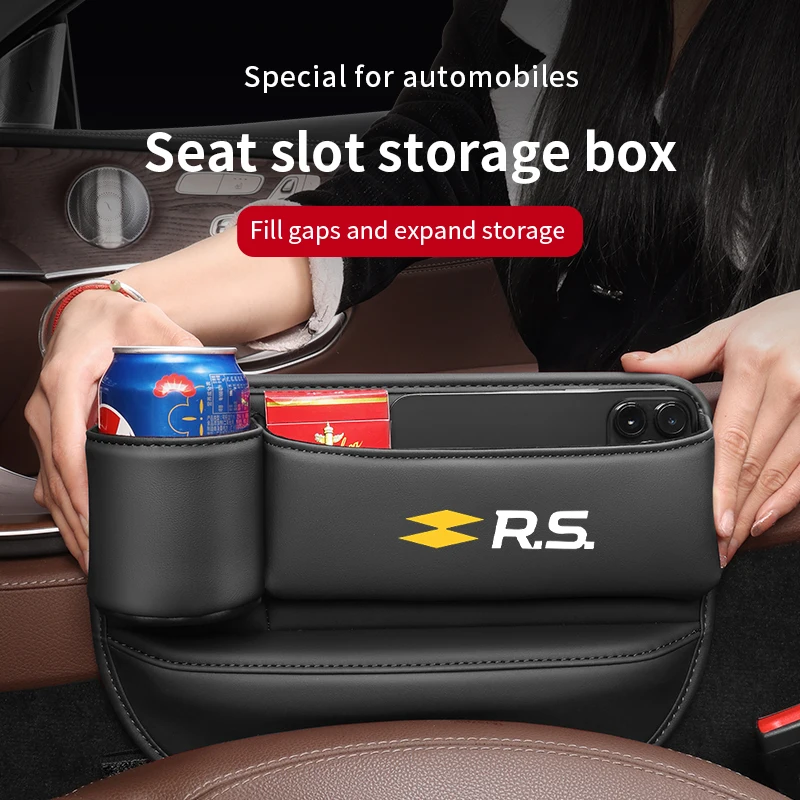 

Car Seat Gap Crevice Storage Box For Renault RS Line Clio Megane Logan Scenic Koleos Sandero Arkana Leather Interior Accessories