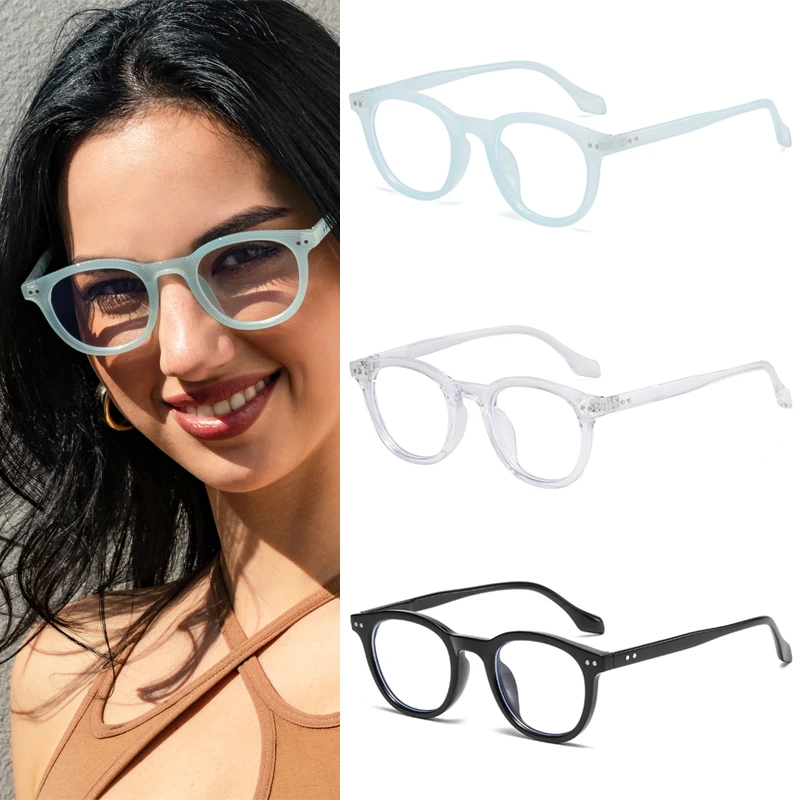 Senderismo 1/3 Uds. Monturas de gafas clásicas de ojo de gato antiluz para mujer, gafas Vintage con bloqueo de luz azul transparente, montura óptica Unisex