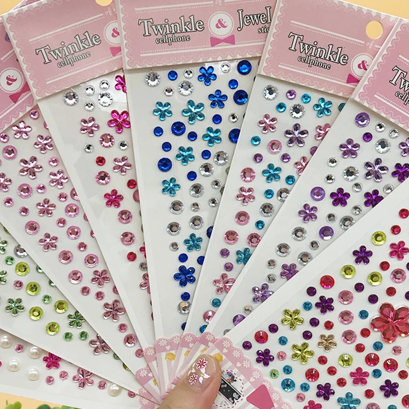 Face Rhinestone Sticker Craft Gems Decoration Eyebrow Jewels Scrapbooking Sticker 3D Diamond Self Adhesive Party Body Makeup