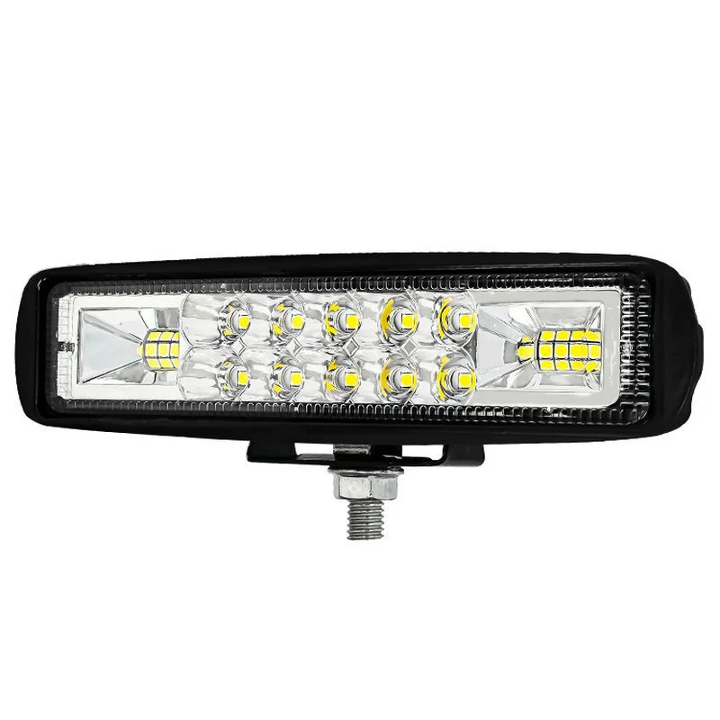 Off Road Vehicle Led Work Light Waterproof One Line Headlight 48w Dual Color Side Flashing Warning Light Off-Road Spotlight