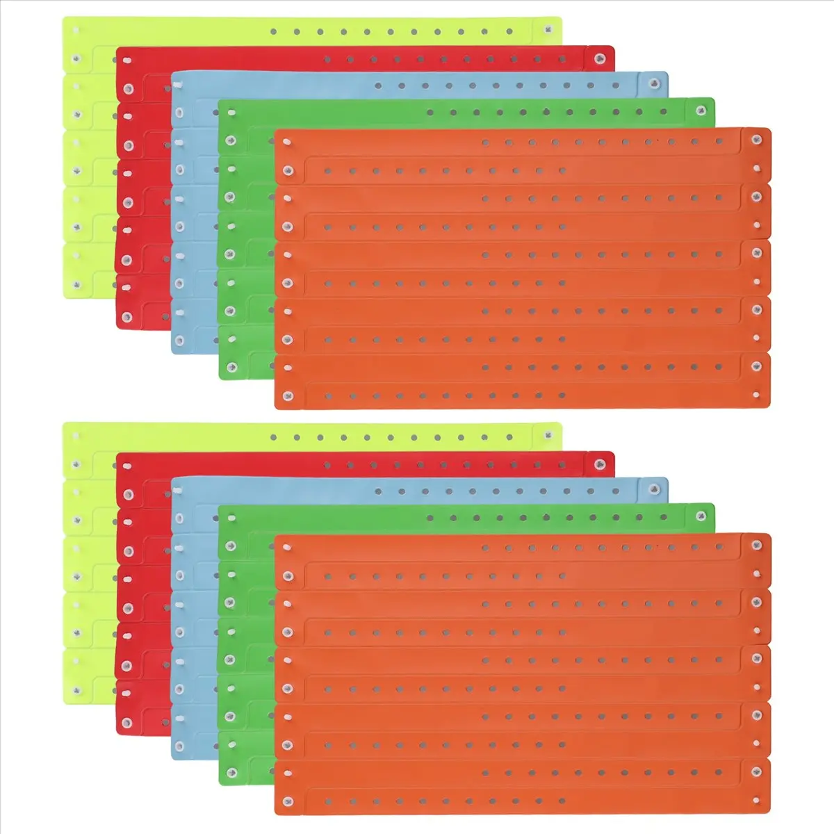 2026 + 100 Pcs Plastic Wristbands Colorful Party Wristbands Event Wristbands Concert Carnival Themed Party 5 Colors
