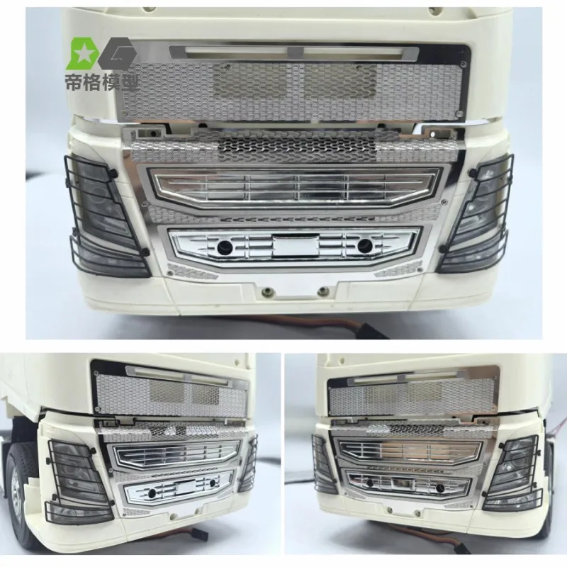 Metal Air Intake Hood Decorative with LED Light for 1/14 Tamiya RC Truck Trailer Tipper Volvo 56362 56375 56360 750 Car Parts