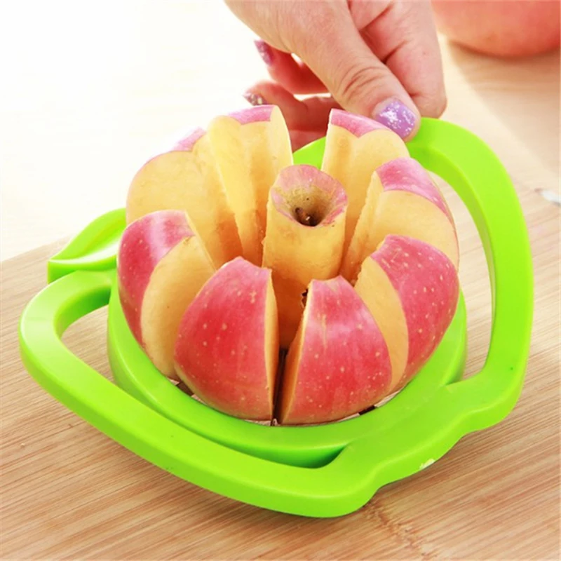 Stainless Steel Cut Apple To Core Slicer Household Large Plastic Handle Press Fruit To Seed Separator Creative Fruit Tools