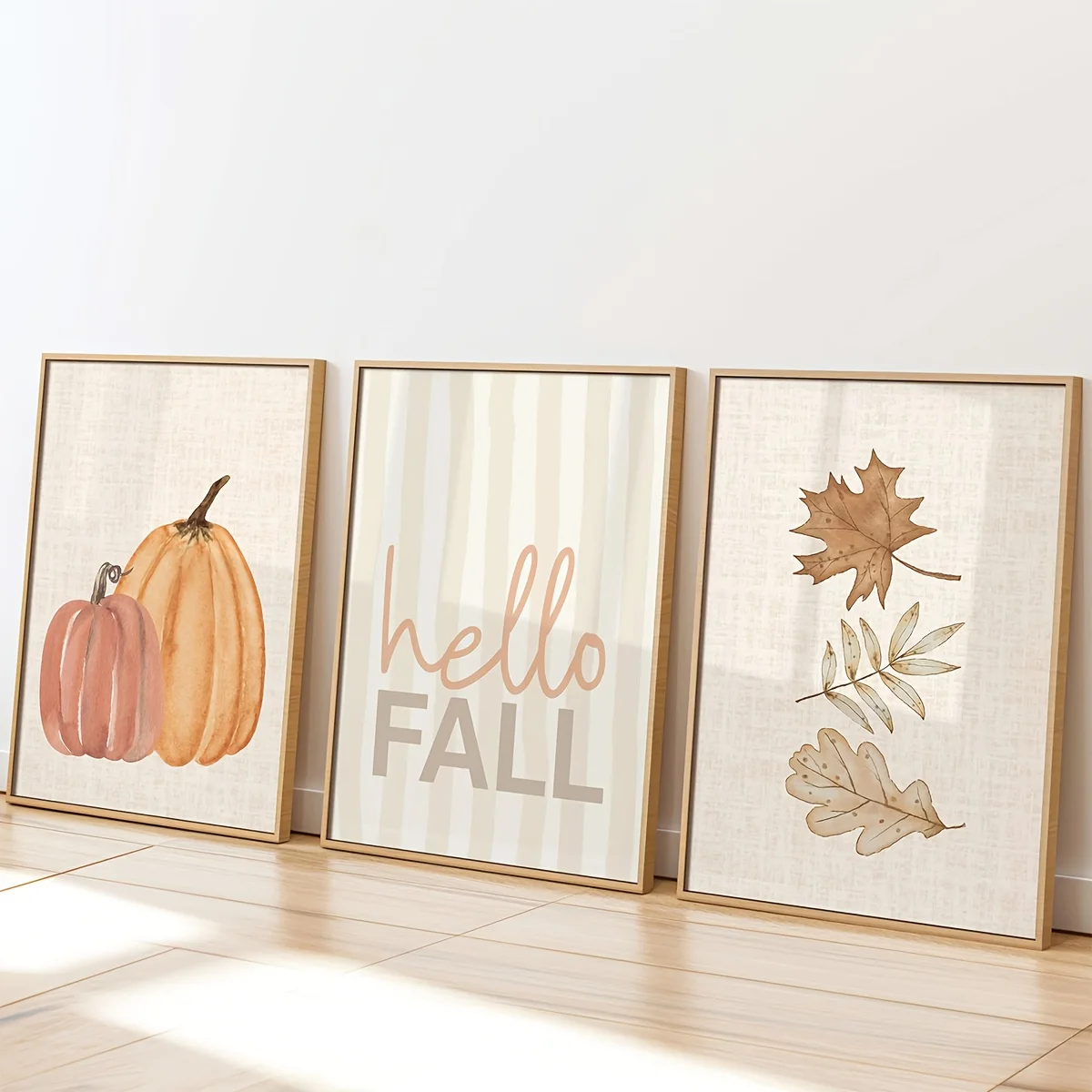 1/3 Stück Hallo Herbst Logo Leinwanddruck Kürbis Ahornblatt Herbst Wandkunst Poster für Modernes Wohnzimmer Halloween Home Decor Geschenk