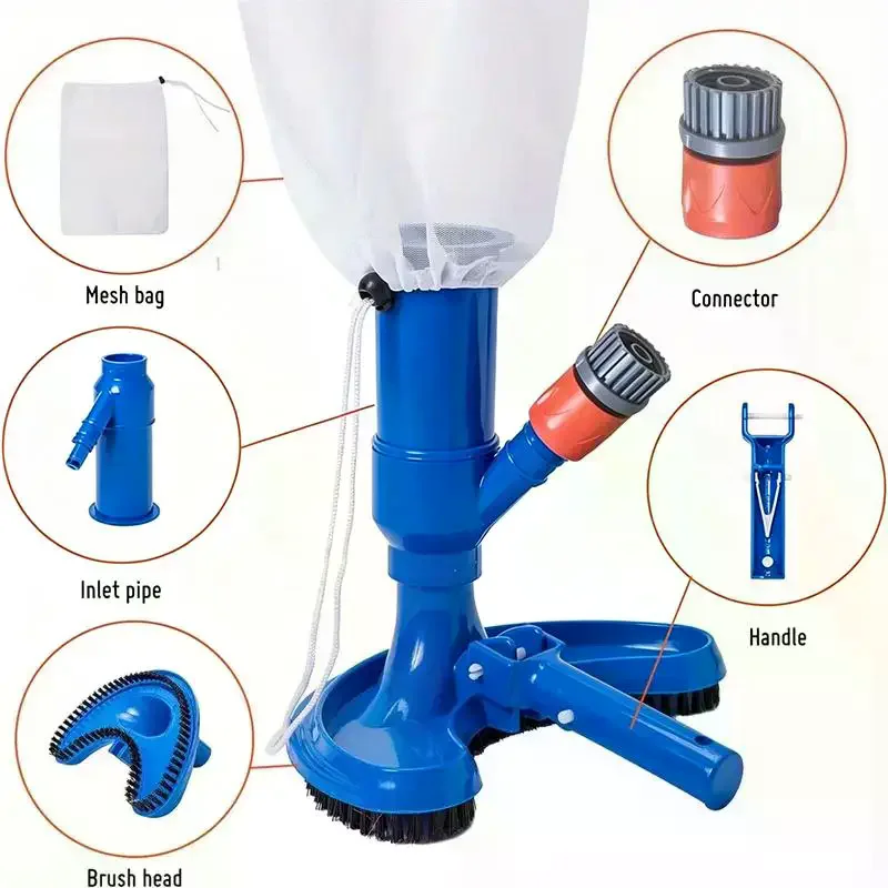 Professional Pool Vacuum Cleaning Tool Swimming Pool Cleaner Set Cleaner Brush for Hot Spring Outdoor