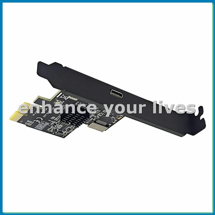 PCI-Express X2 to Type-E + Type-C Expansion Card USB3.2 GEN2 10Gbps ASM3142 Chip PCI-E to USB-C Adapter for Desktop-VVNB