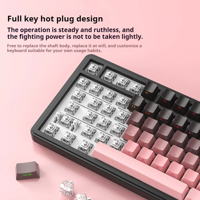 Attack Shark X85 Mechanical Keyboard Rgb Wired Wireless Bluetooth Hot Swappable Side Engraving Game Customized Luminous