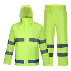 Rain Suit Breathable Mens Rain Jacket with Reflective Strips High Visibility Rain Coat Comfortable Rain Gear for  Women Men