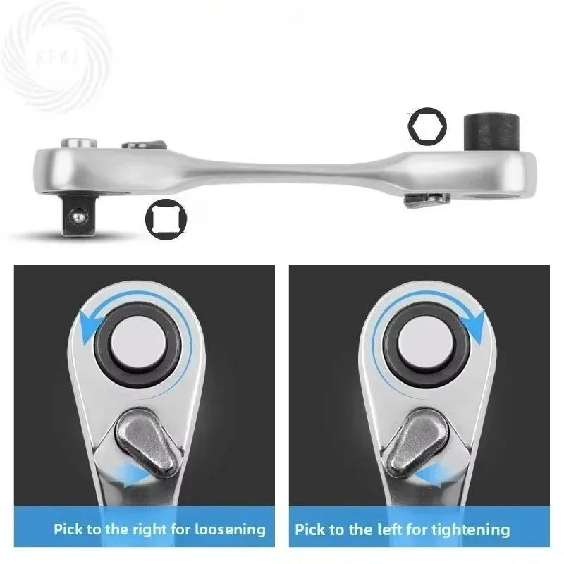 Novo 2-em-1 mini agudos catraca chave inglesa conjunto de chave de fenda de soquete rápido de ponta dupla hex torque ferramentas de reparo manual