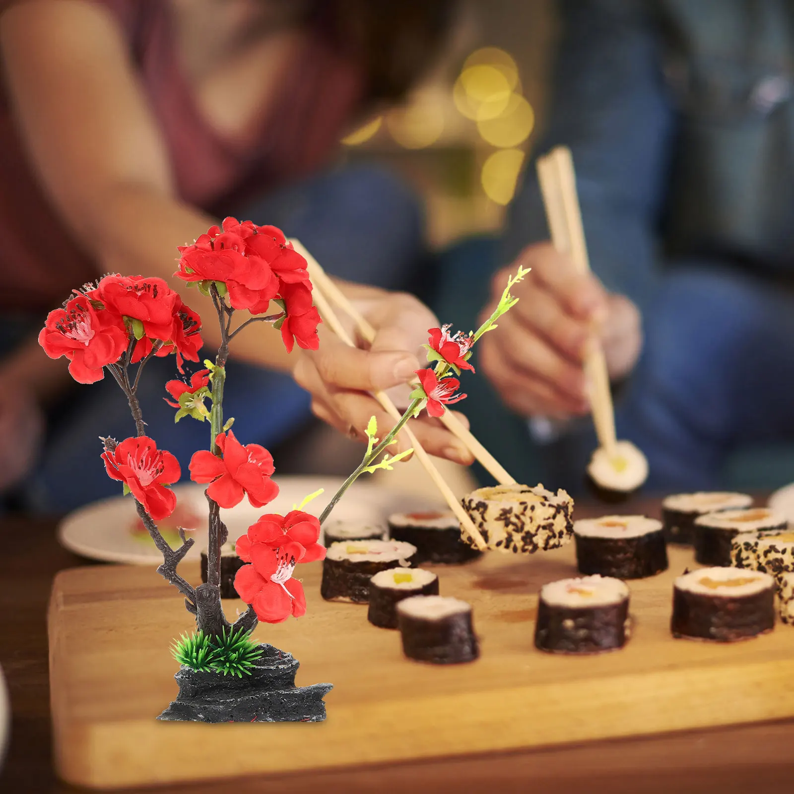

Sushi Plate Decoration Artificial Flower Decorations Tray Tool Serving Resin Ornament