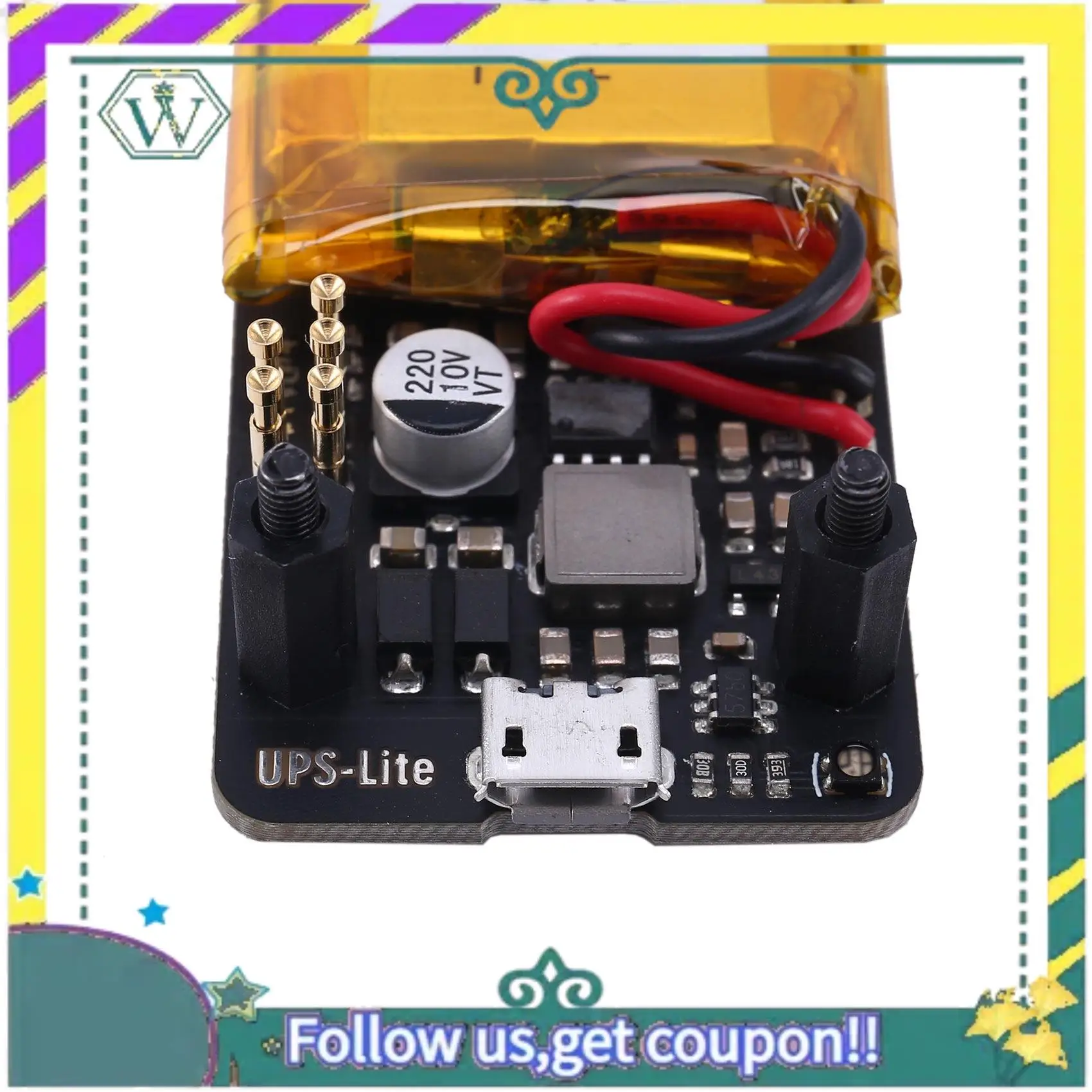 НОВИНКА для Raspberry Pi Zero W UPS-Lite, плата питания, индикатор питания батареи I2C MAX17040G