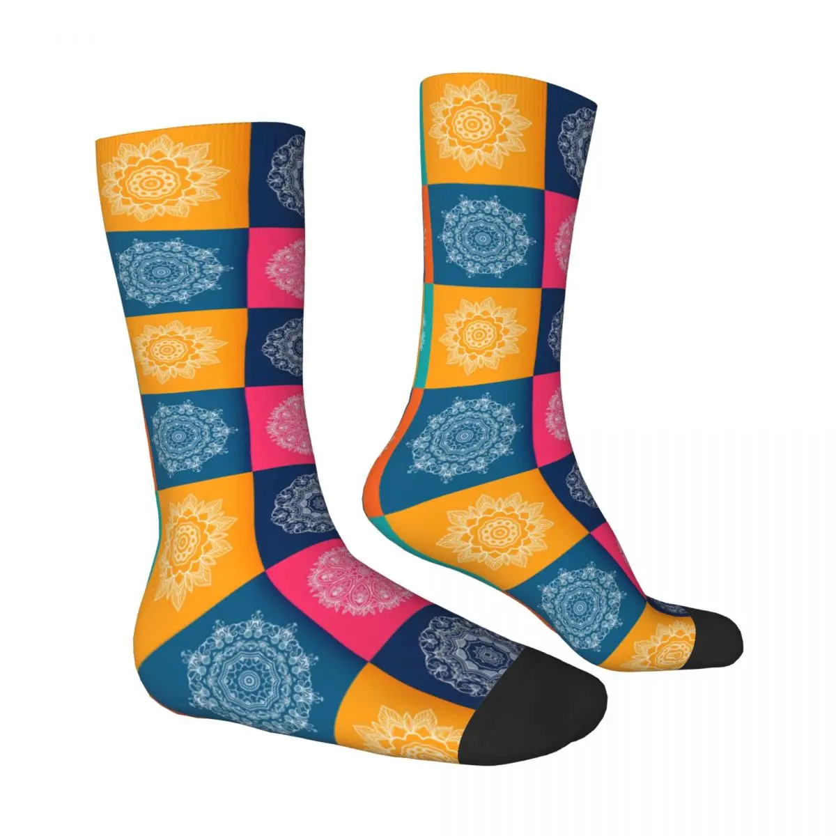 Calcetines con patrones étnicos de Mandala, medias de invierno, Retro, transpirables, gráfico, antideslizantes, para exteriores