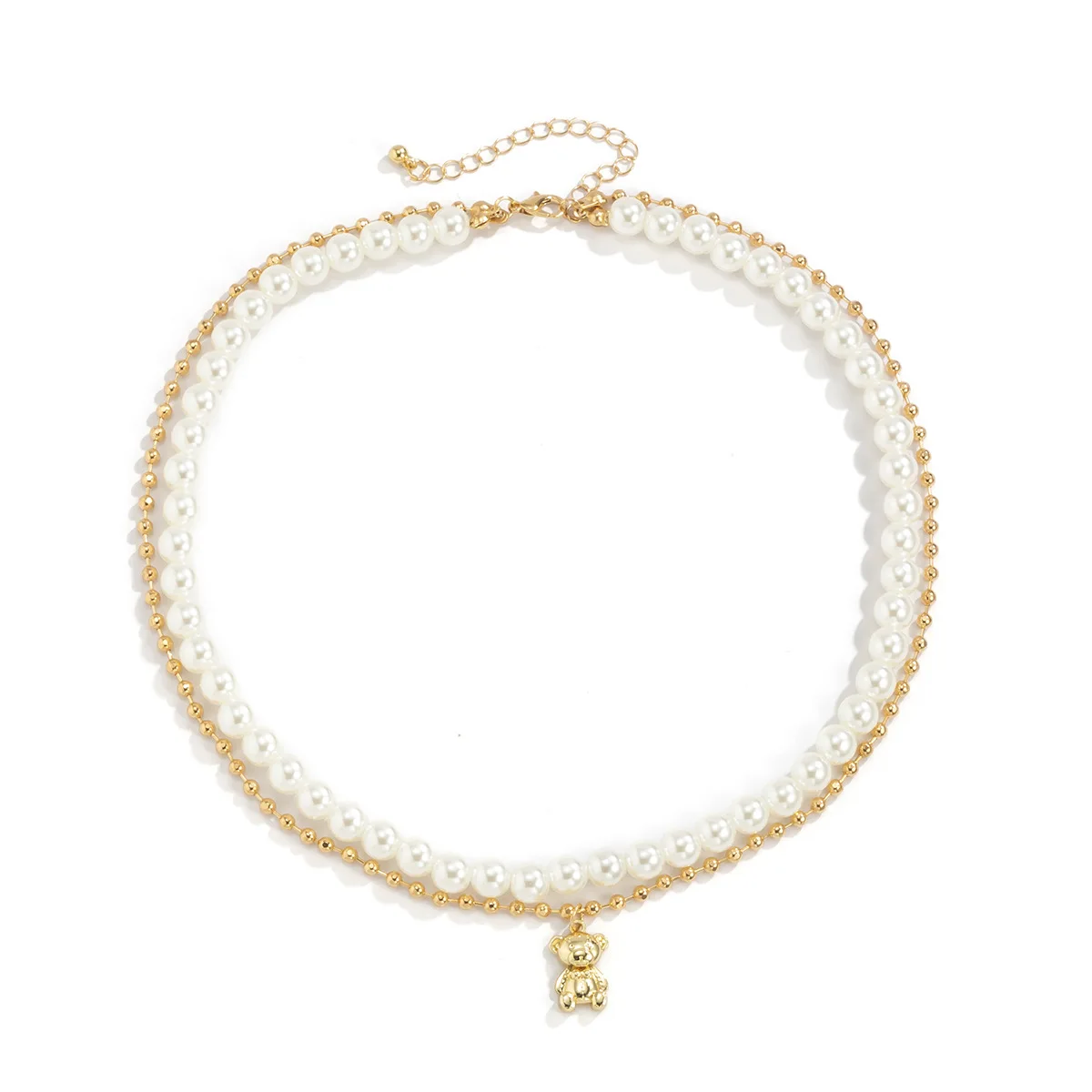 

Men's Jewelry Pearl Bear Necklace Simple Versatile Clavicle Chain Accessories
