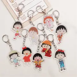 Kawaii Chibi Maruko-chan Keychain Cartoon Backpack Pendant Decoration Anime Jewelry Children Birthday Gift Pendant Wholesale