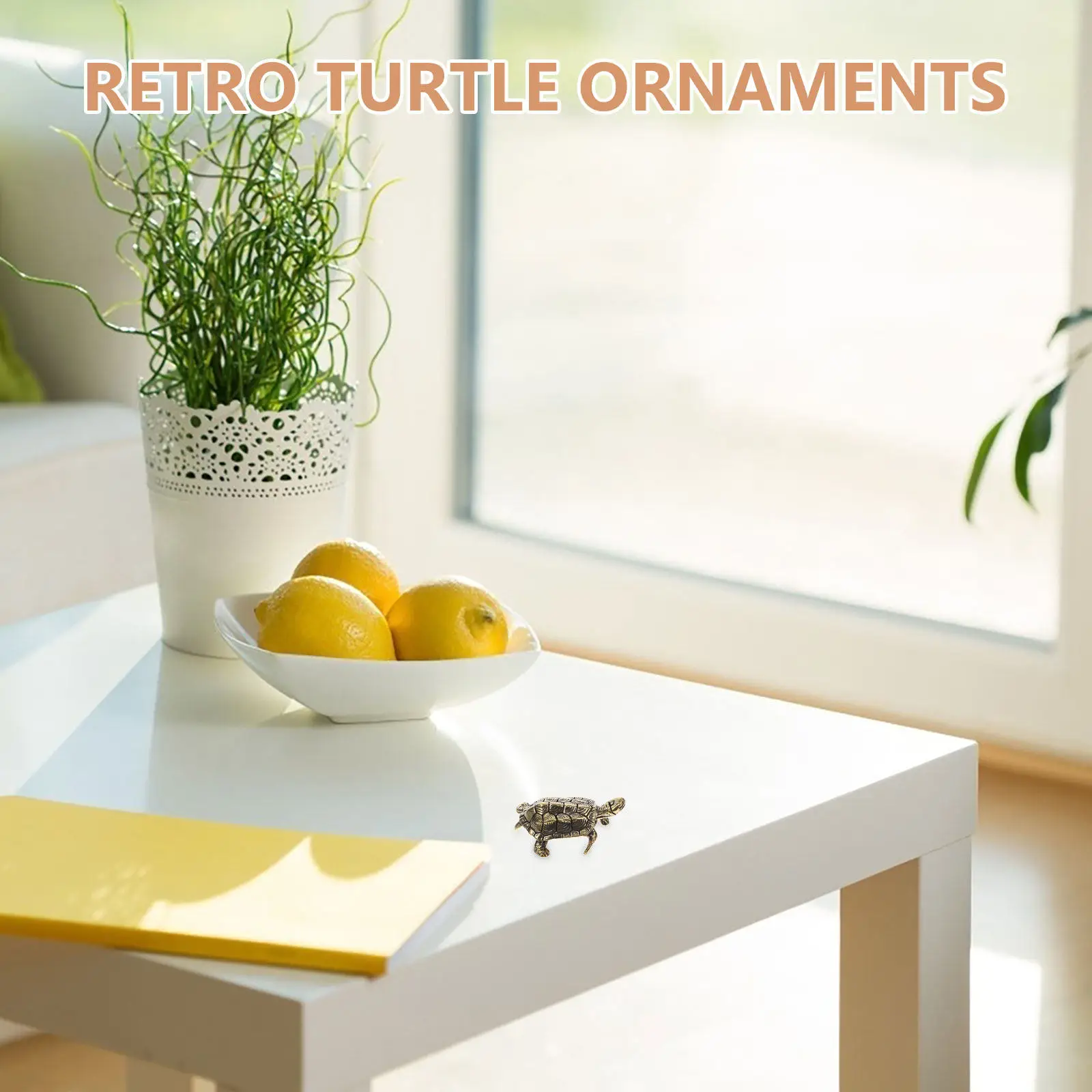 3Pcs Brass Turtle Ornament Retro Copper Tortoise Craft Desktop Tea Pet Home Decor Desk Decoration Turtle Figurine
