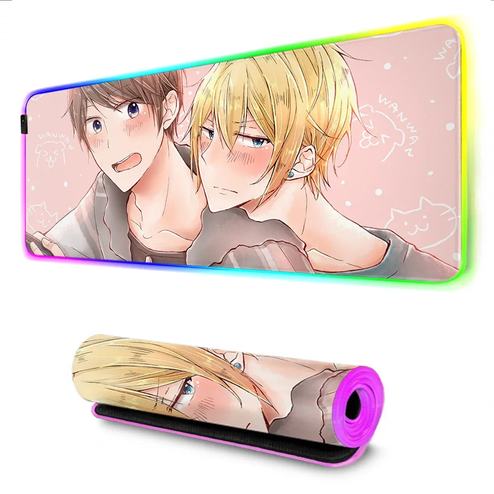 Sasaki And Miyano Anime Gaming RGB Mouse Pad Gamer Computer Mousepad Backlit For Rubber Desk Keyboard Mice Ma gamer accessories