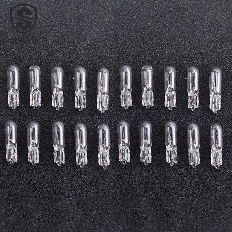 20Pcs T5 2W Halogen Lamp Bulb 12V Car Instrument Lights Dashboard Bulb Auto Interior Warnning Indicator Light Accessories