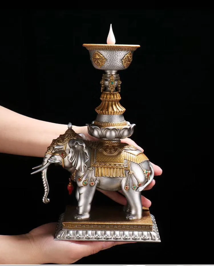 زوج 2 قطعة حماية المنزل مزار المذبح البوذية محظوظ الميمون الله الفيل العبادة ضوء العرض توصيل في تمثال #4