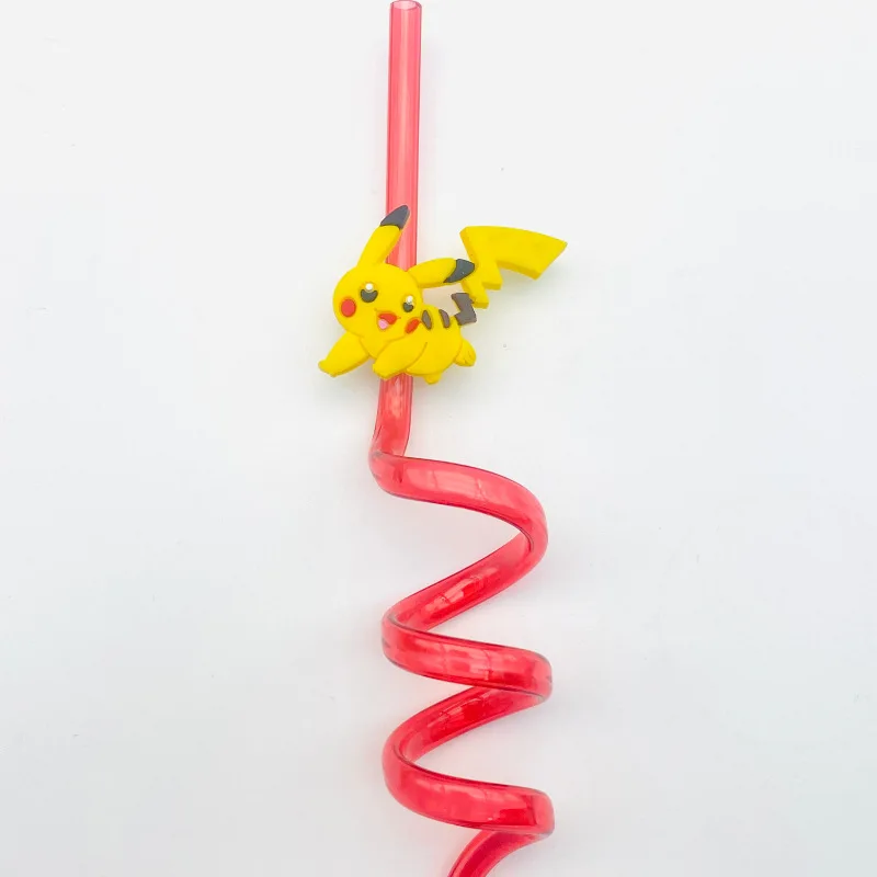 Pokemon  Pikachu Reusable Plastic Straws Kids Birthday Party Decor Straws Milkshake Ice Drinks Wedding Party Supplie 1/5/10PCS