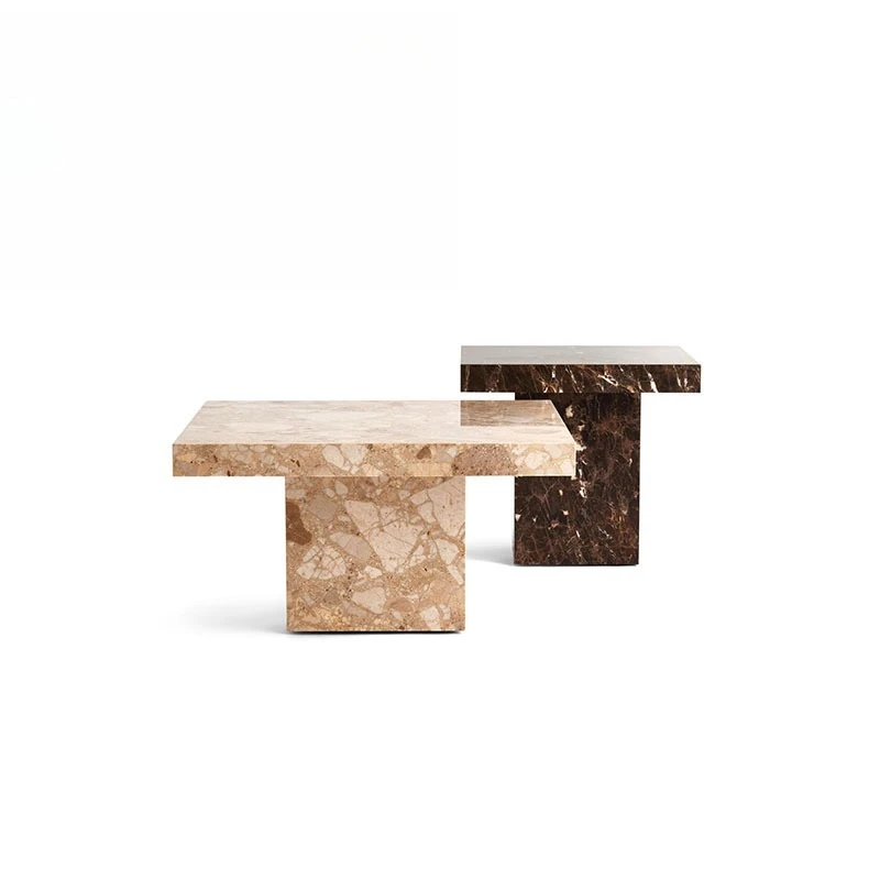 

Brown marble center table living room furniture rectangular retro marble coffee table temporary side table