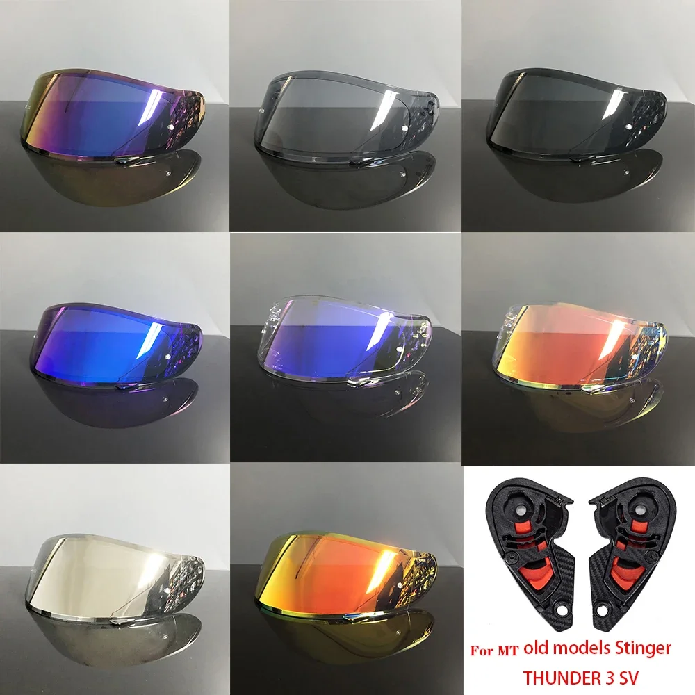 

For MT THUNDER 3 SV old models Stinger helmet Visor Anti-UV PC visor Lens V-12 Model Smoke Dark Replacement Visor KIT