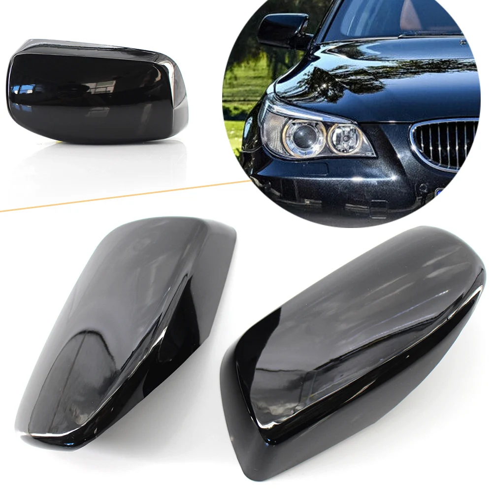 

2Pcs Car Door Rearview Side Mirrors Cover Shell Case For BMW E60 E61 E63 E64 5 6 Series 2003 2004 2005 2006 2007 2008 2009 2010