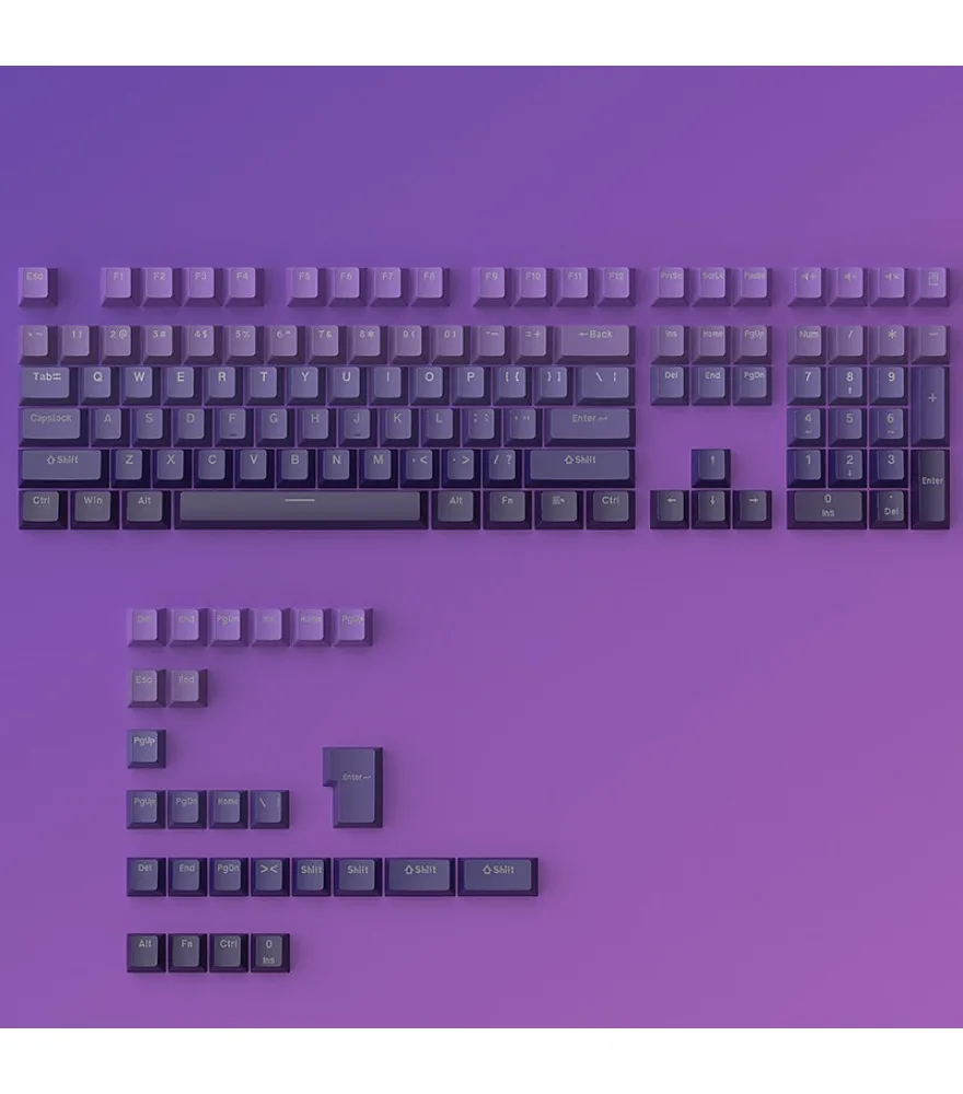 Ziqi Donglai gradual change engraved luminous 134 mechanical keycap 2 color PBT injection molding 0EM height
