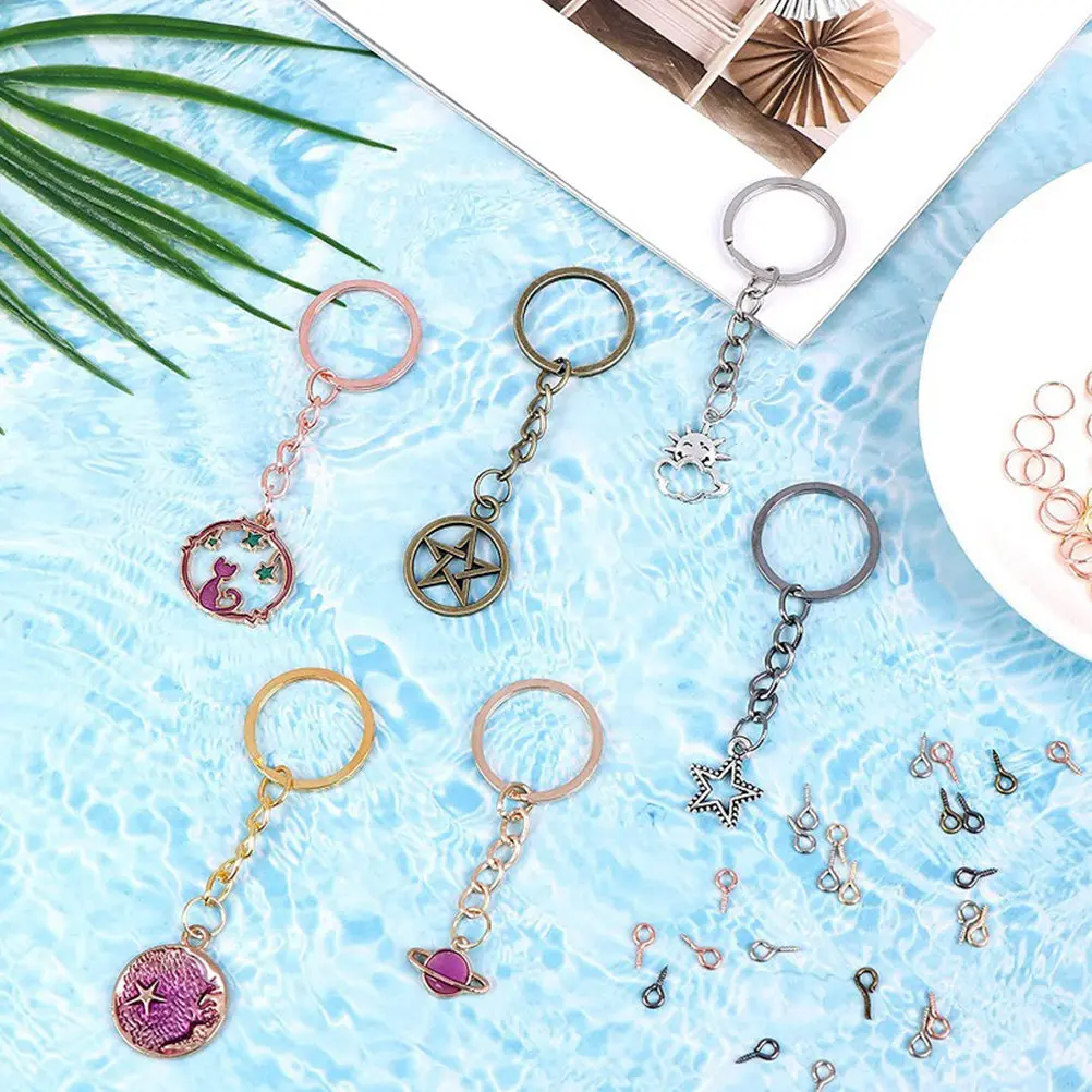 

450Pcs Keychain Rings Connectors Open Jump Rings Jewelry Making Supplies DIY Craft Accessories Keychain Accessories